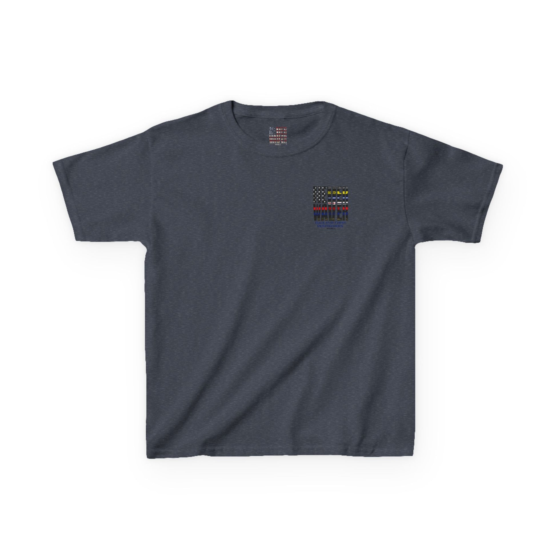 Never Waver Always Back Our First Responders  Kids Heavy Cotton™ Tee - Never Waver