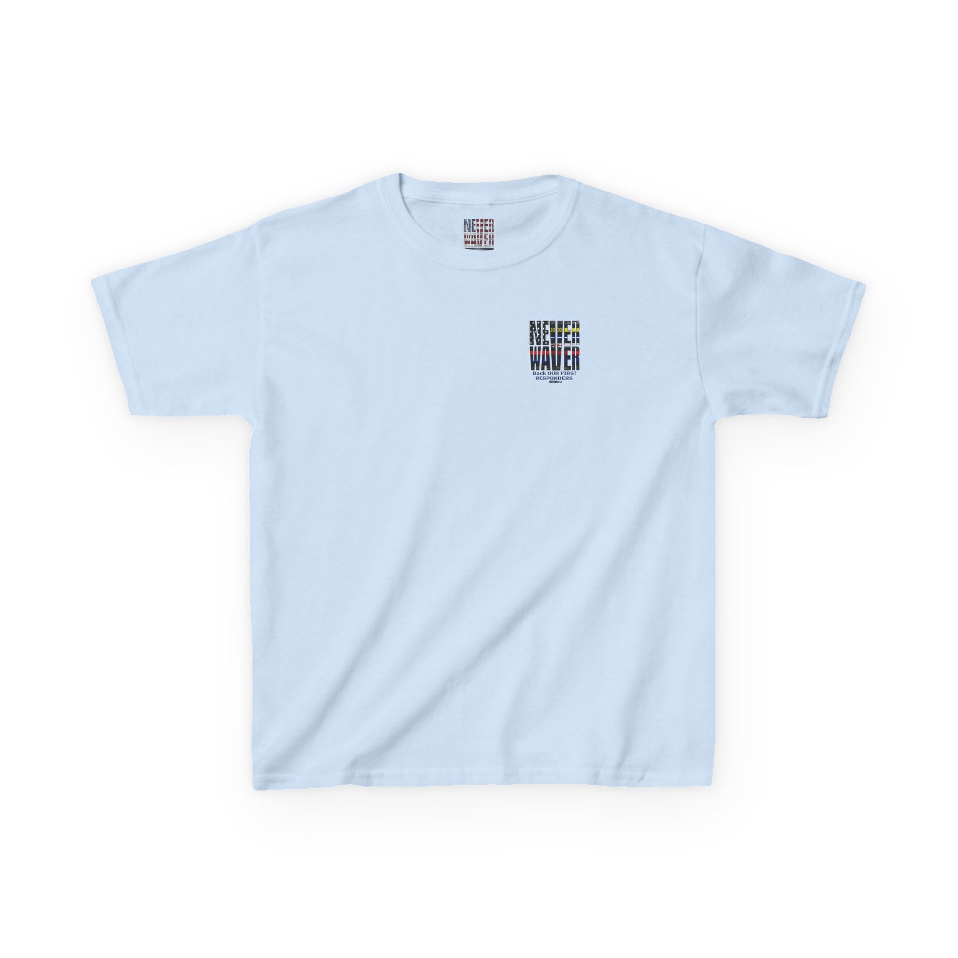 Never Waver Always Back Our First Responders  Kids Heavy Cotton™ Tee - Never Waver