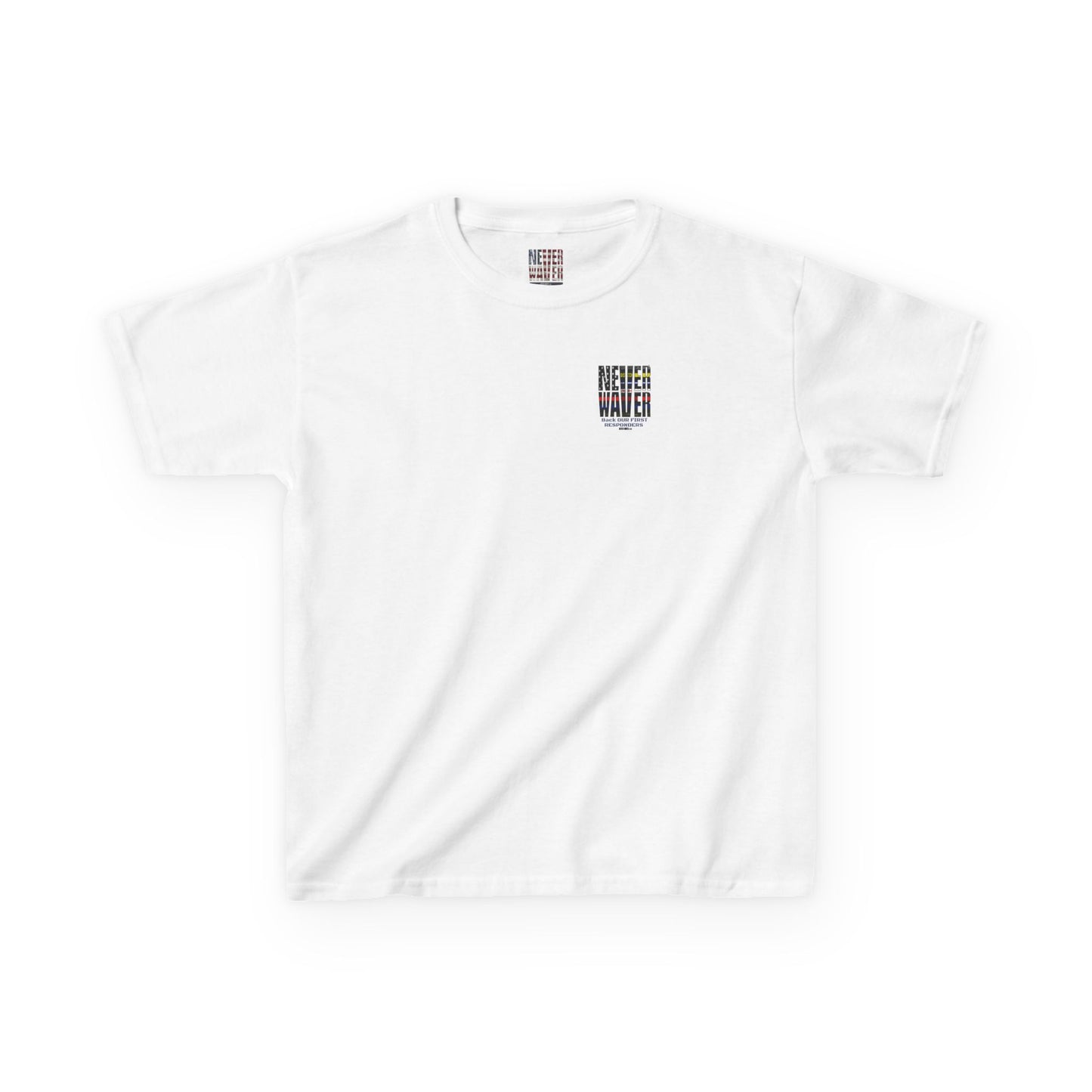 Never Waver Always Back Our First Responders  Kids Heavy Cotton™ Tee - Never Waver