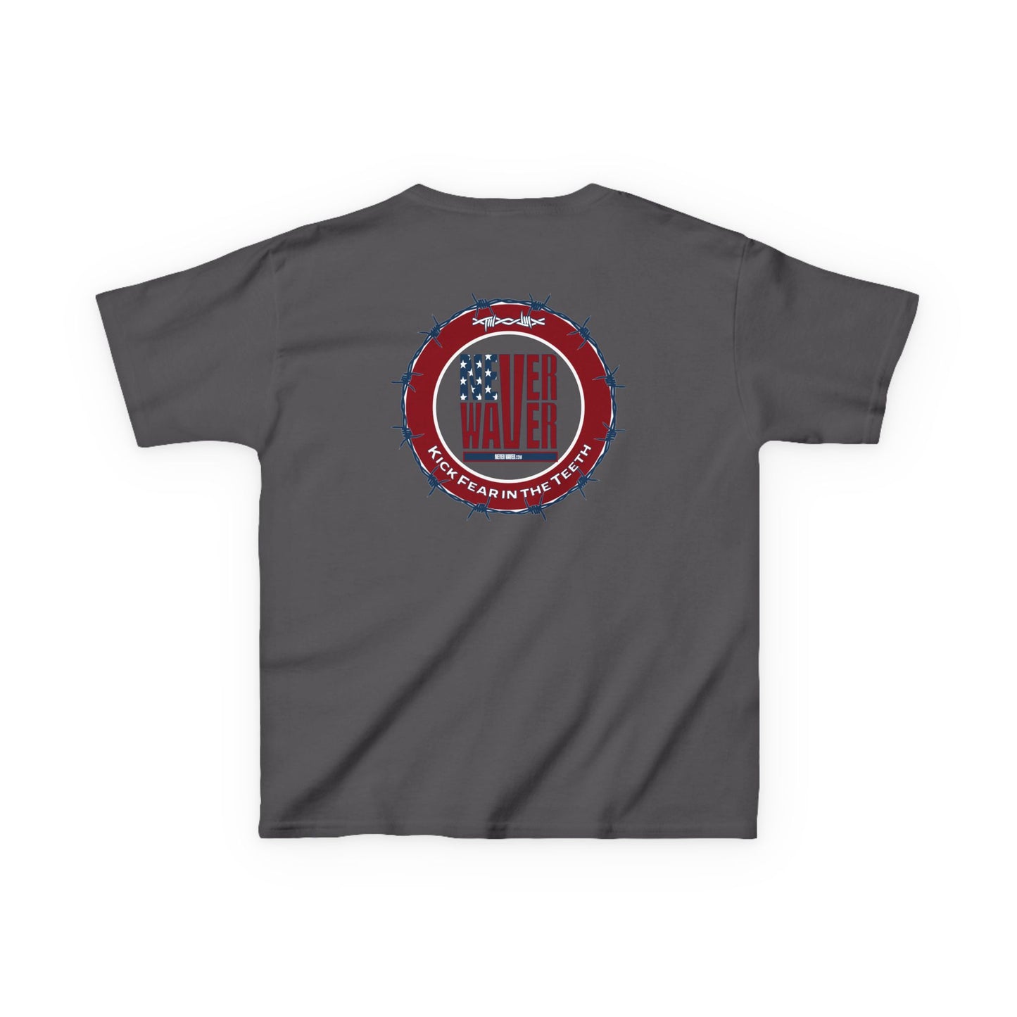 NEVER WAVER KICK FEAR IN THE TEETH Kids Heavy Cotton™ Tee - Never Waver
