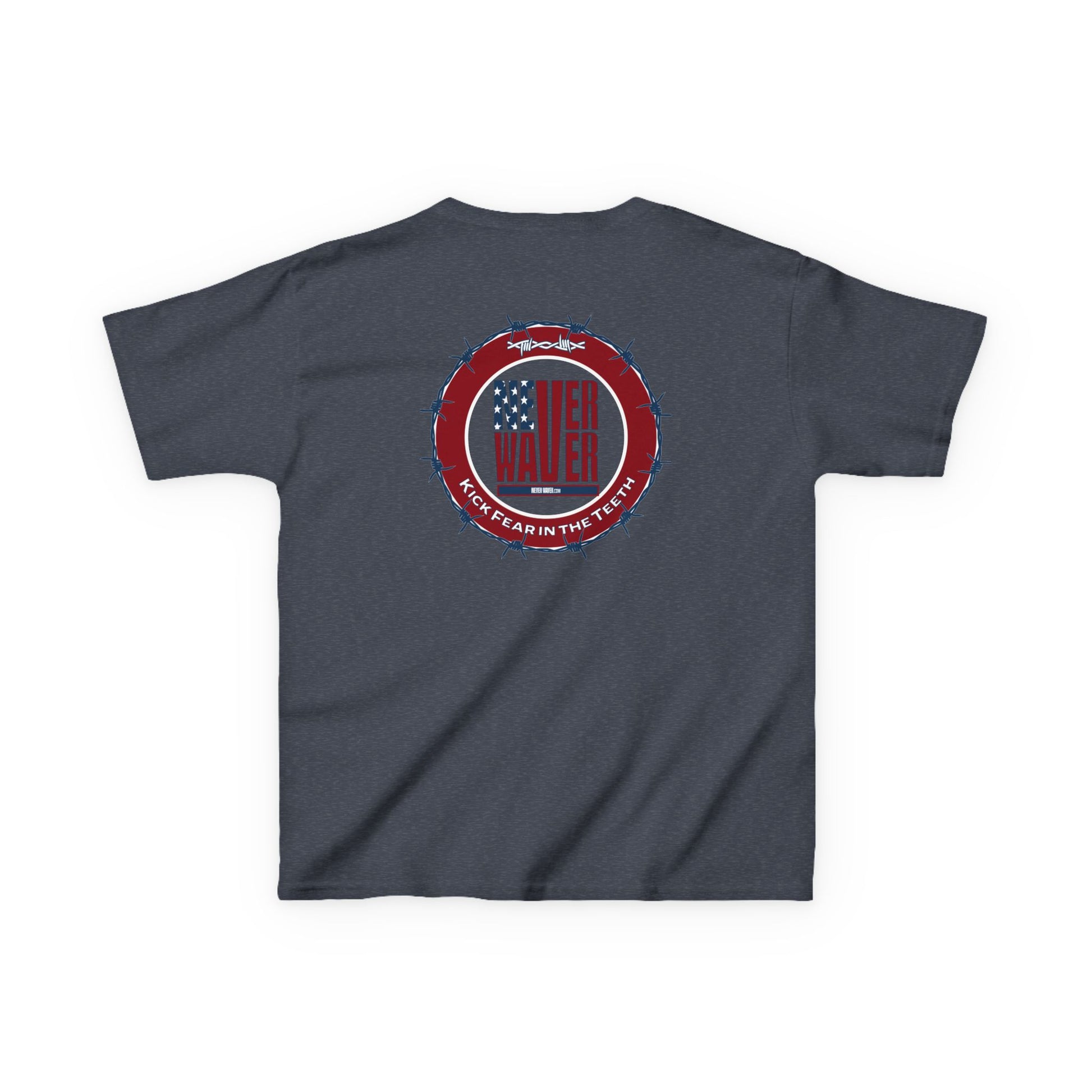 NEVER WAVER KICK FEAR IN THE TEETH Kids Heavy Cotton™ Tee - Never Waver