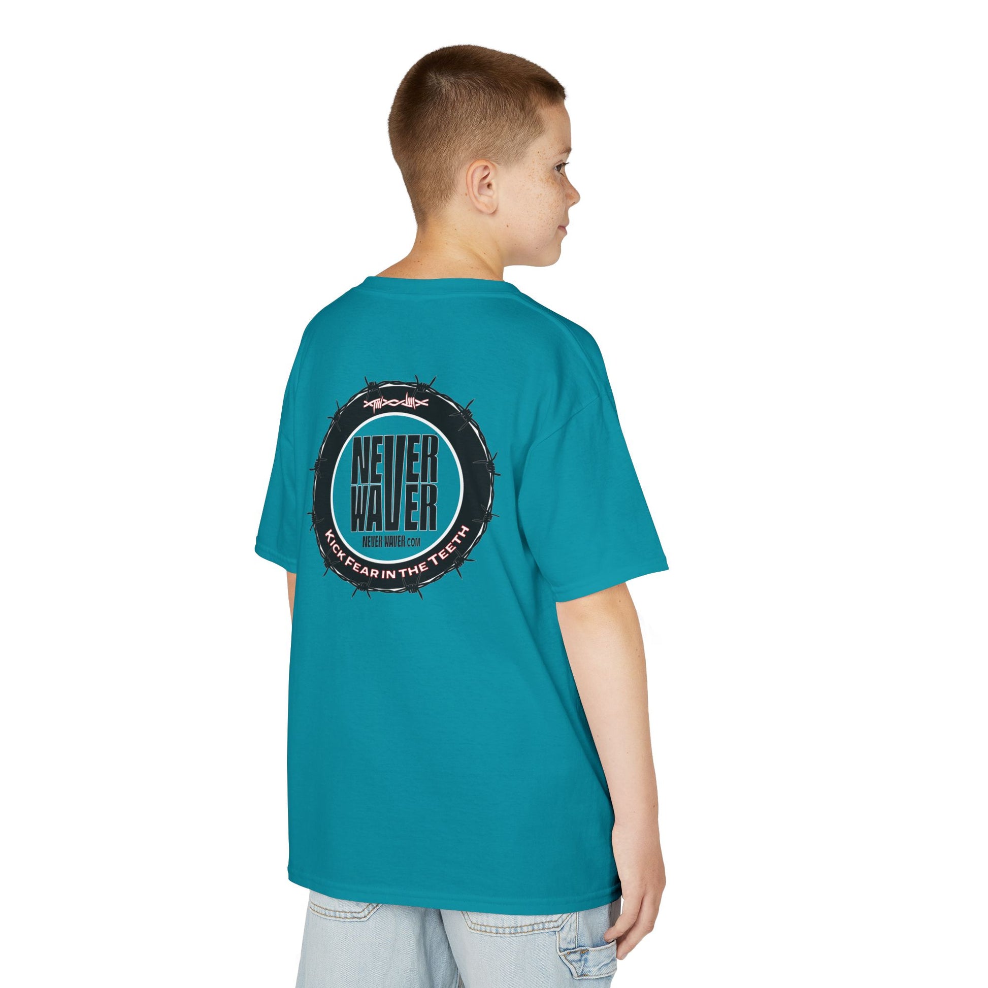 NEVER WAVER KICK FEAR IN THE TEETH Kids Heavy Cotton™ Tee - Never Waver