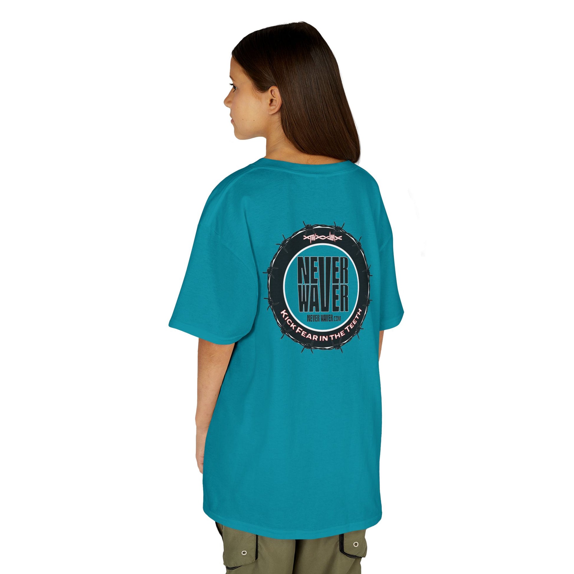 NEVER WAVER KICK FEAR IN THE TEETH Kids Heavy Cotton™ Tee - Never Waver