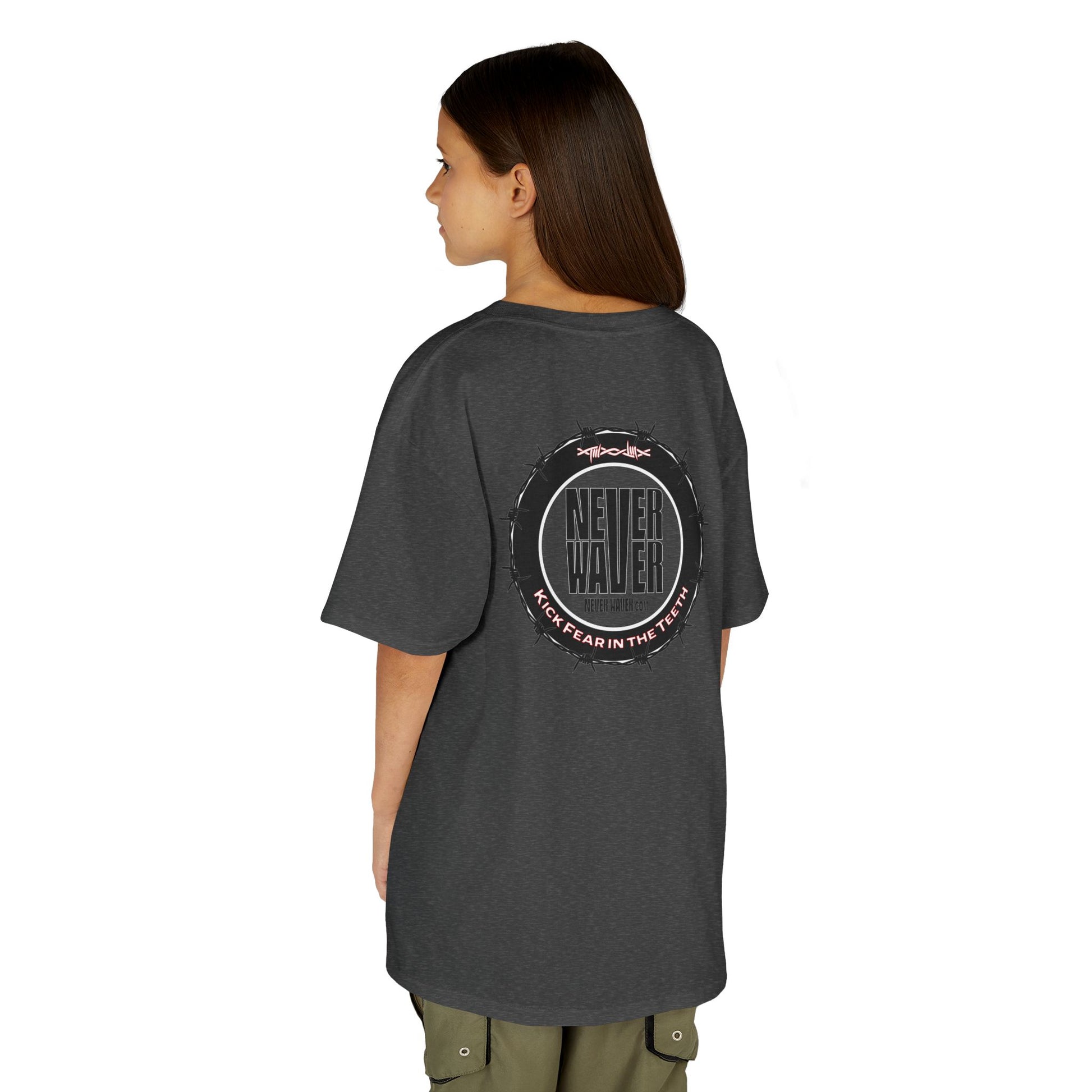 NEVER WAVER KICK FEAR IN THE TEETH Kids Heavy Cotton™ Tee - Never Waver