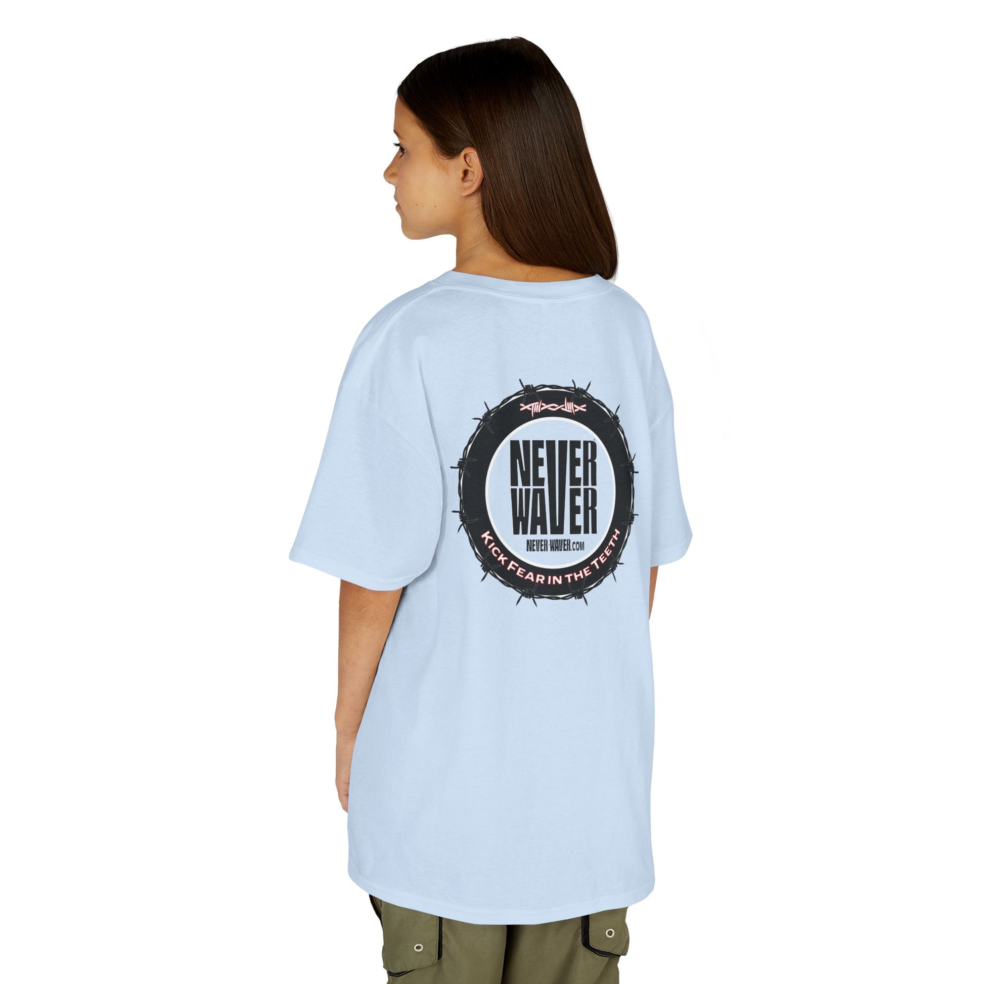 NEVER WAVER KICK FEAR IN THE TEETH Kids Heavy Cotton™ Tee - Never Waver