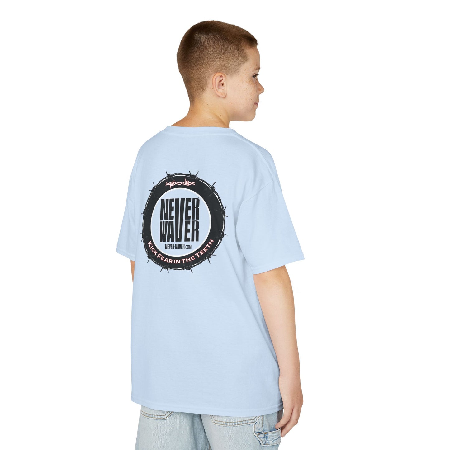 NEVER WAVER KICK FEAR IN THE TEETH Kids Heavy Cotton™ Tee - Never Waver