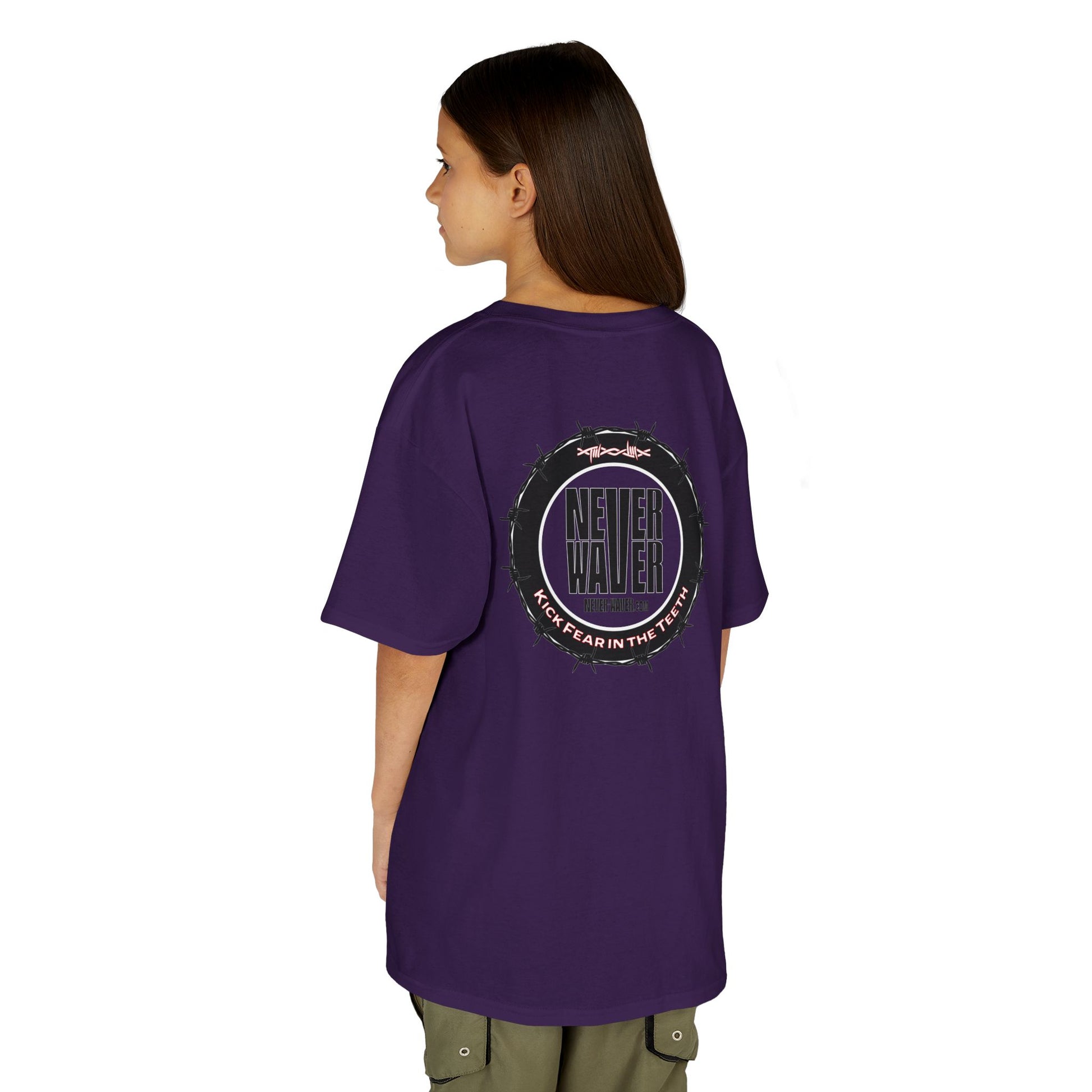 NEVER WAVER KICK FEAR IN THE TEETH Kids Heavy Cotton™ Tee - Never Waver