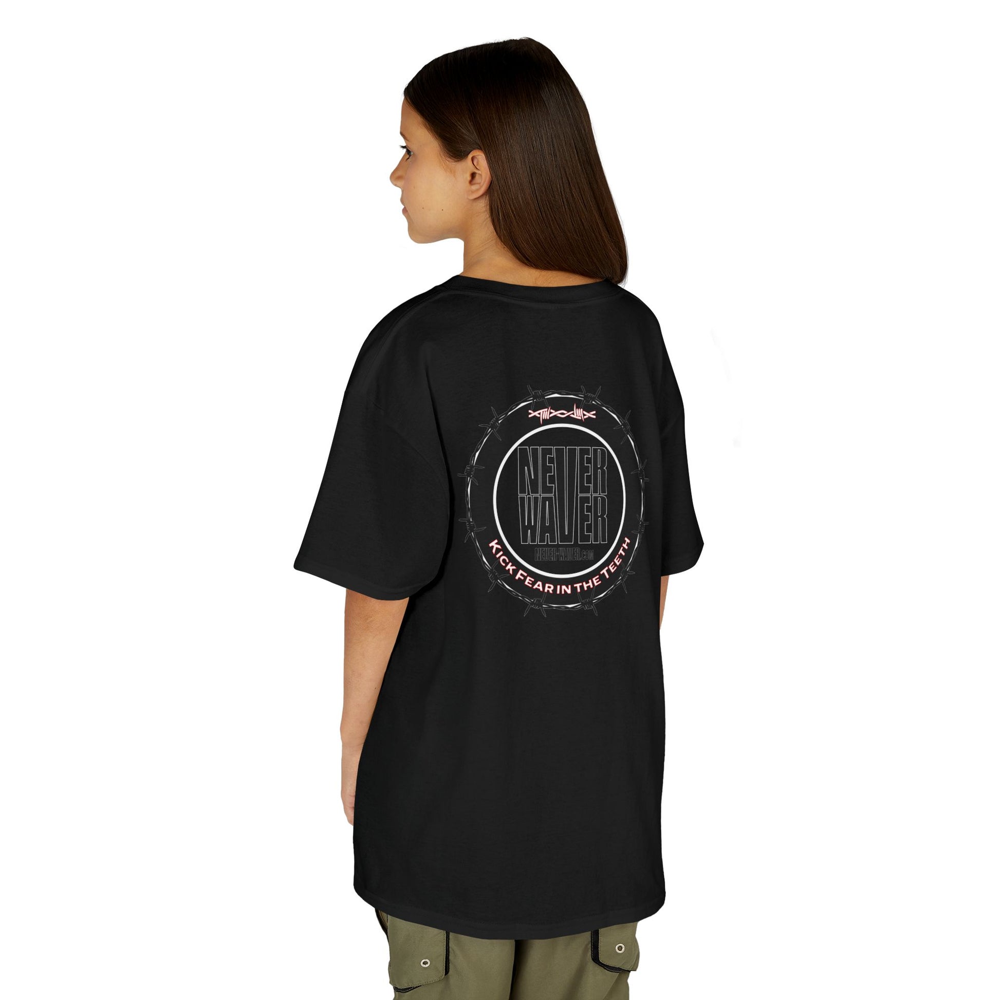 NEVER WAVER KICK FEAR IN THE TEETH Kids Heavy Cotton™ Tee - Never Waver