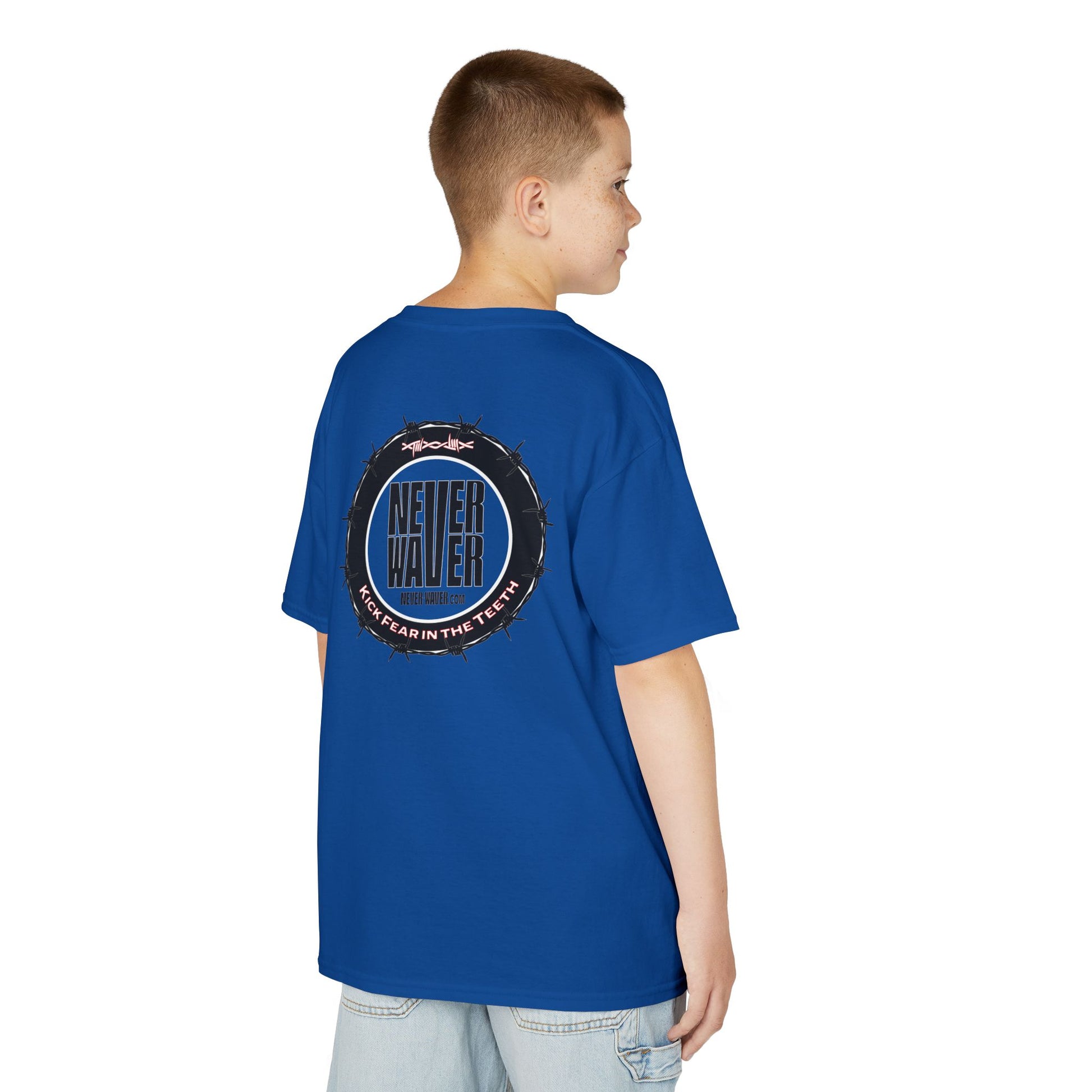 NEVER WAVER KICK FEAR IN THE TEETH Kids Heavy Cotton™ Tee - Never Waver