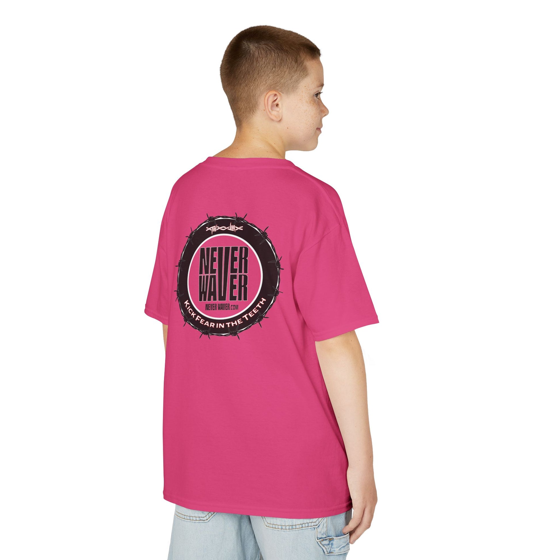 NEVER WAVER KICK FEAR IN THE TEETH Kids Heavy Cotton™ Tee - Never Waver