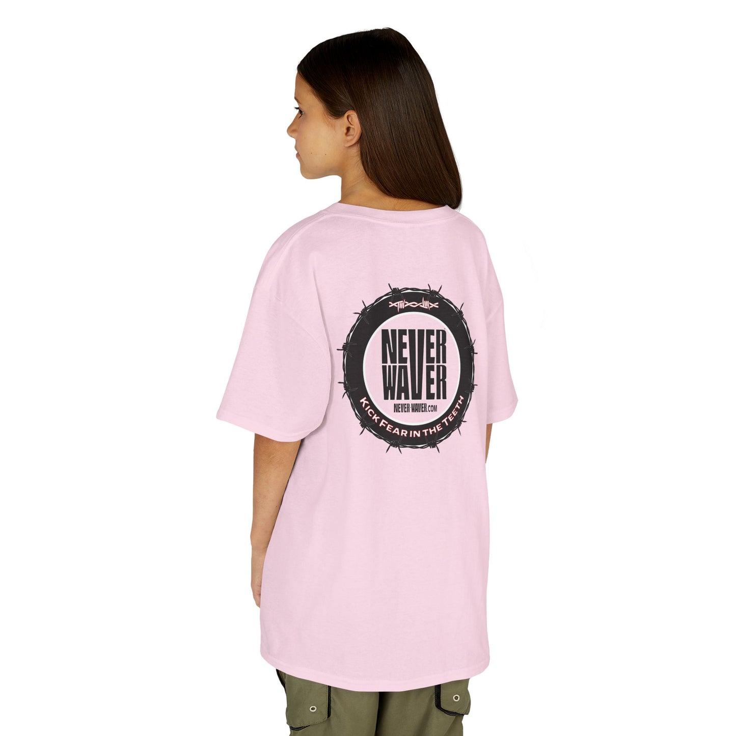 NEVER WAVER KICK FEAR IN THE TEETH Kids Heavy Cotton™ Tee - Never Waver