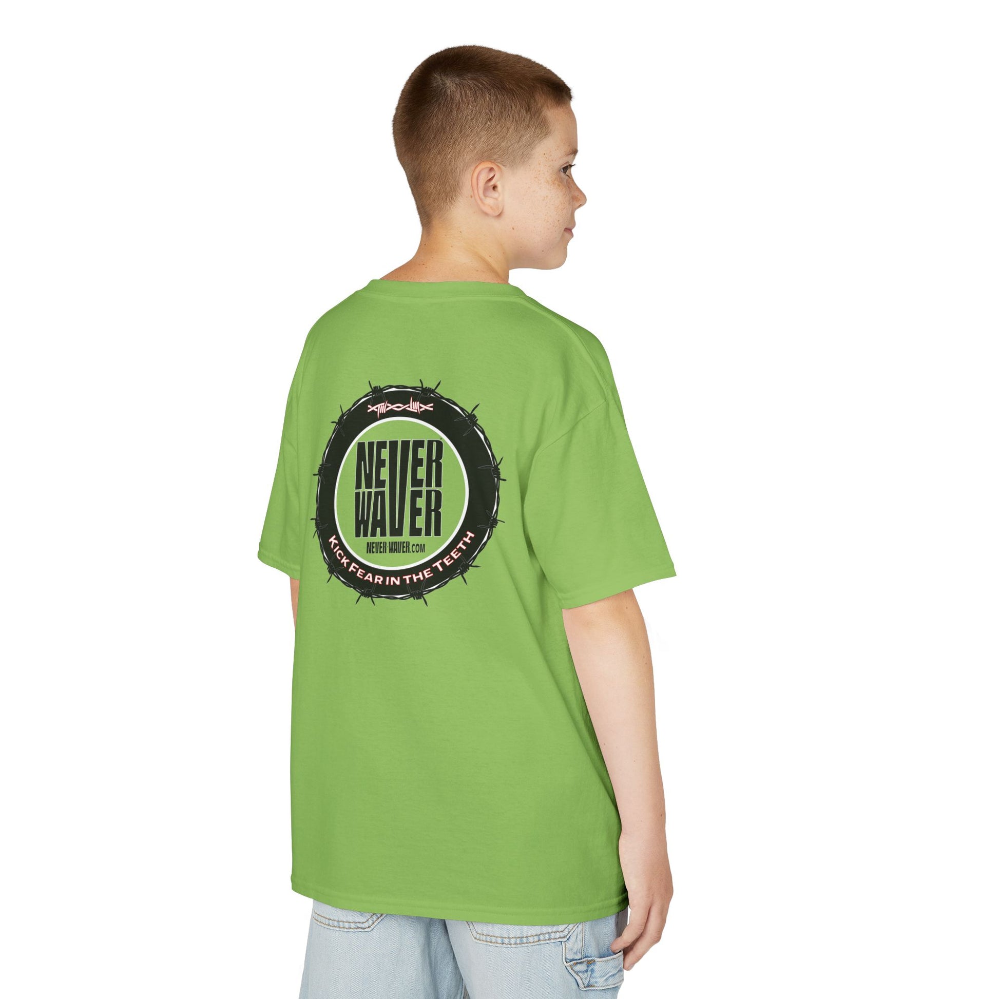 NEVER WAVER KICK FEAR IN THE TEETH Kids Heavy Cotton™ Tee - Never Waver