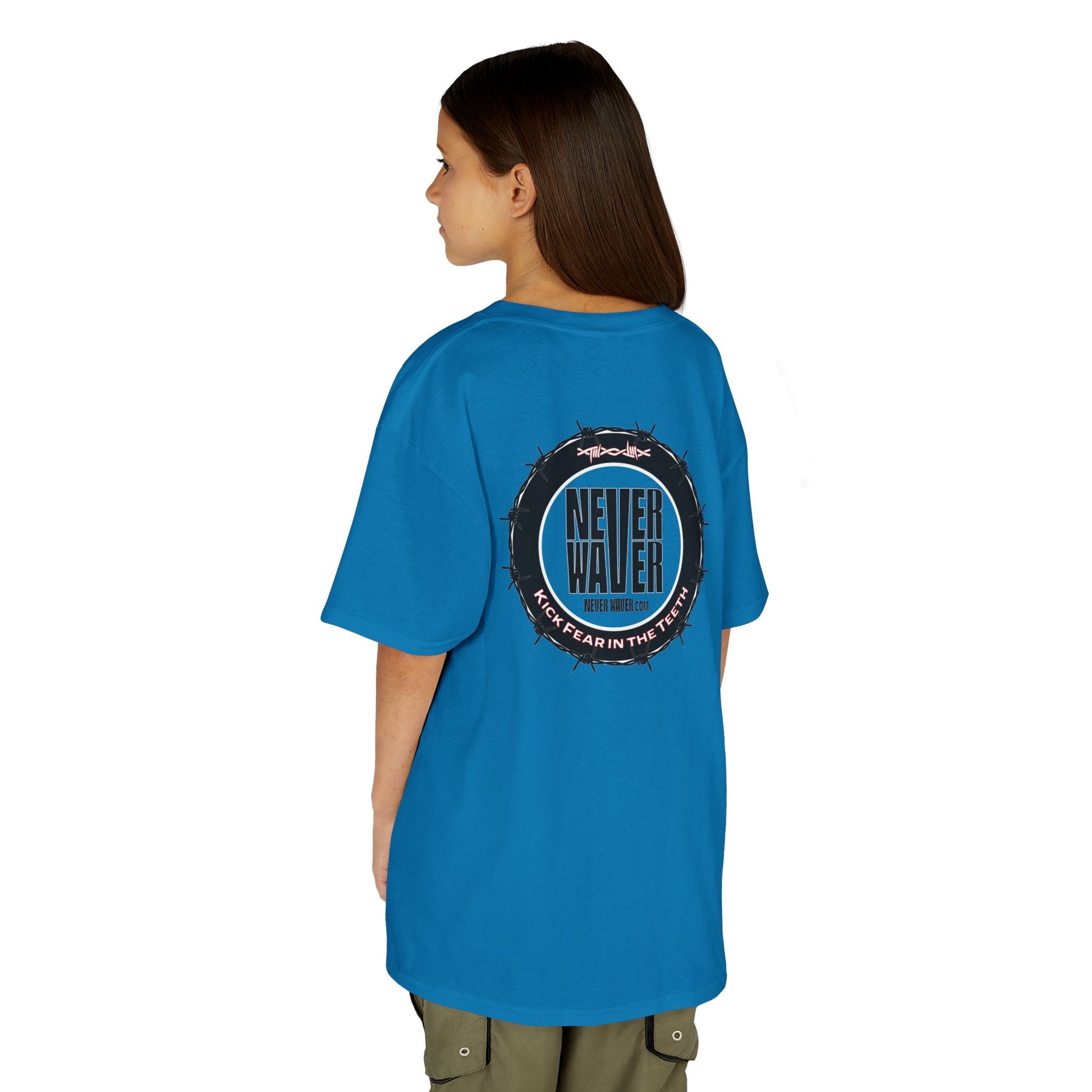 NEVER WAVER KICK FEAR IN THE TEETH Kids Heavy Cotton™ Tee - Never Waver