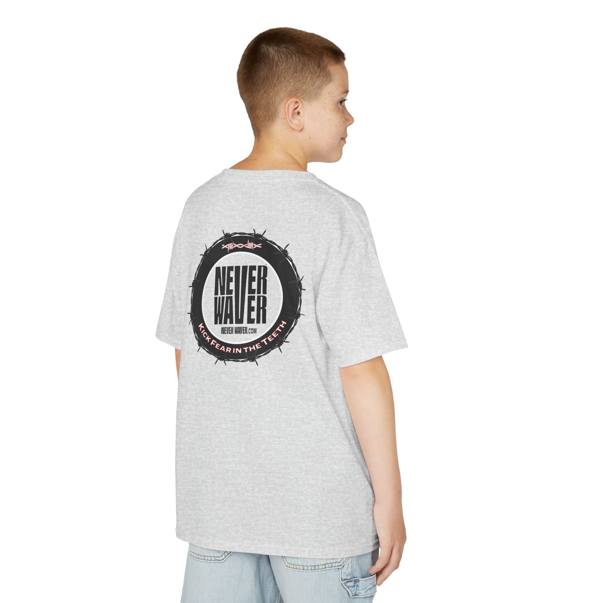 NEVER WAVER KICK FEAR IN THE TEETH Kids Heavy Cotton™ Tee - Never Waver