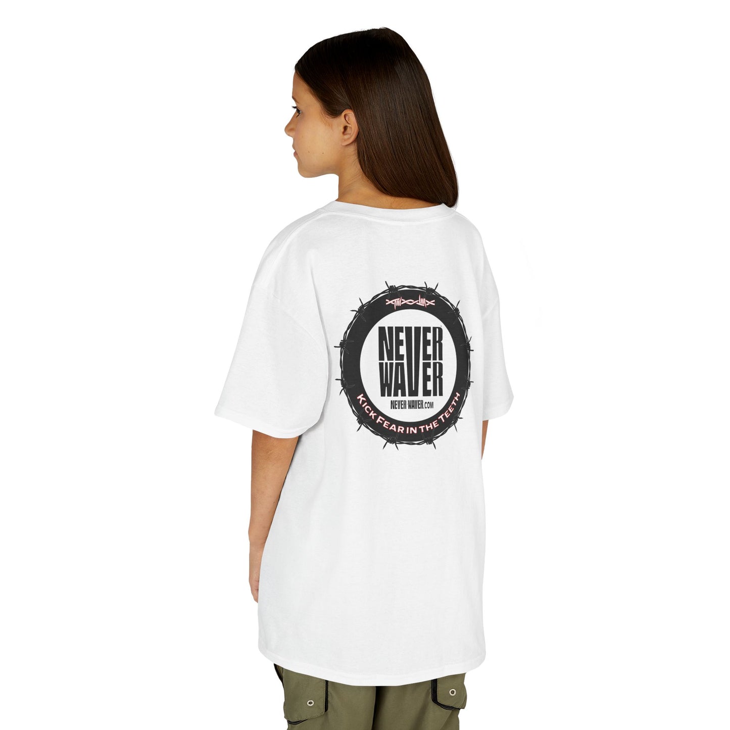 NEVER WAVER KICK FEAR IN THE TEETH Kids Heavy Cotton™ Tee - Never Waver