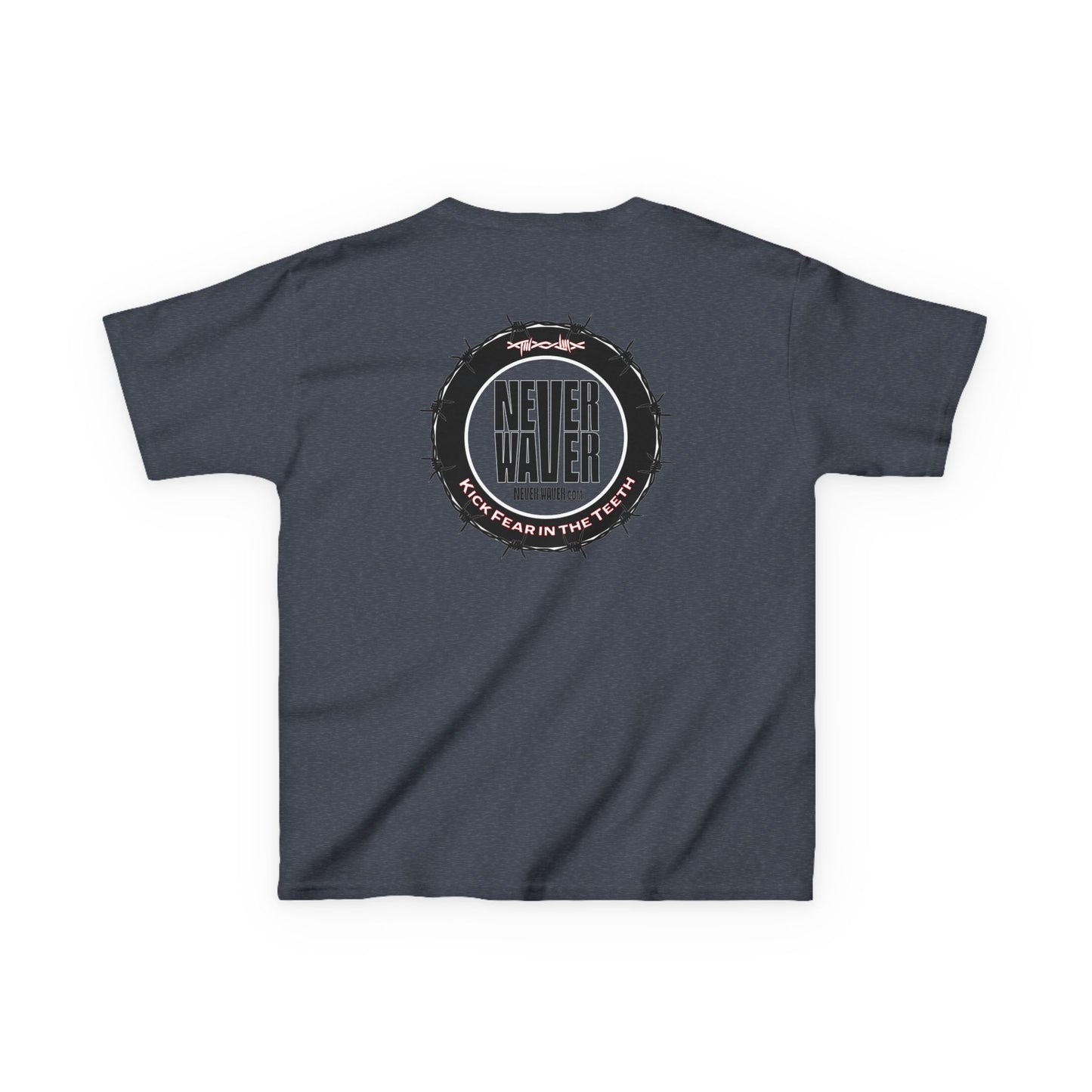 NEVER WAVER KICK FEAR IN THE TEETH Kids Heavy Cotton™ Tee - Never Waver