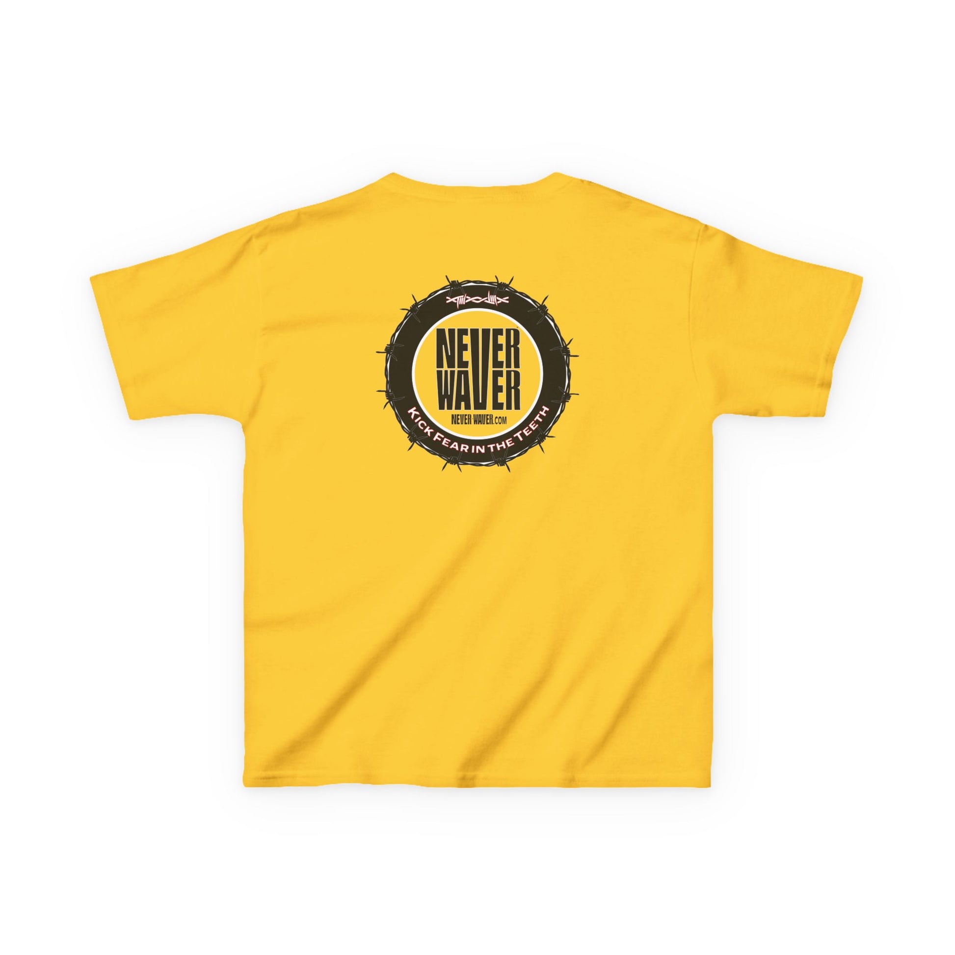 NEVER WAVER KICK FEAR IN THE TEETH Kids Heavy Cotton™ Tee - Never Waver