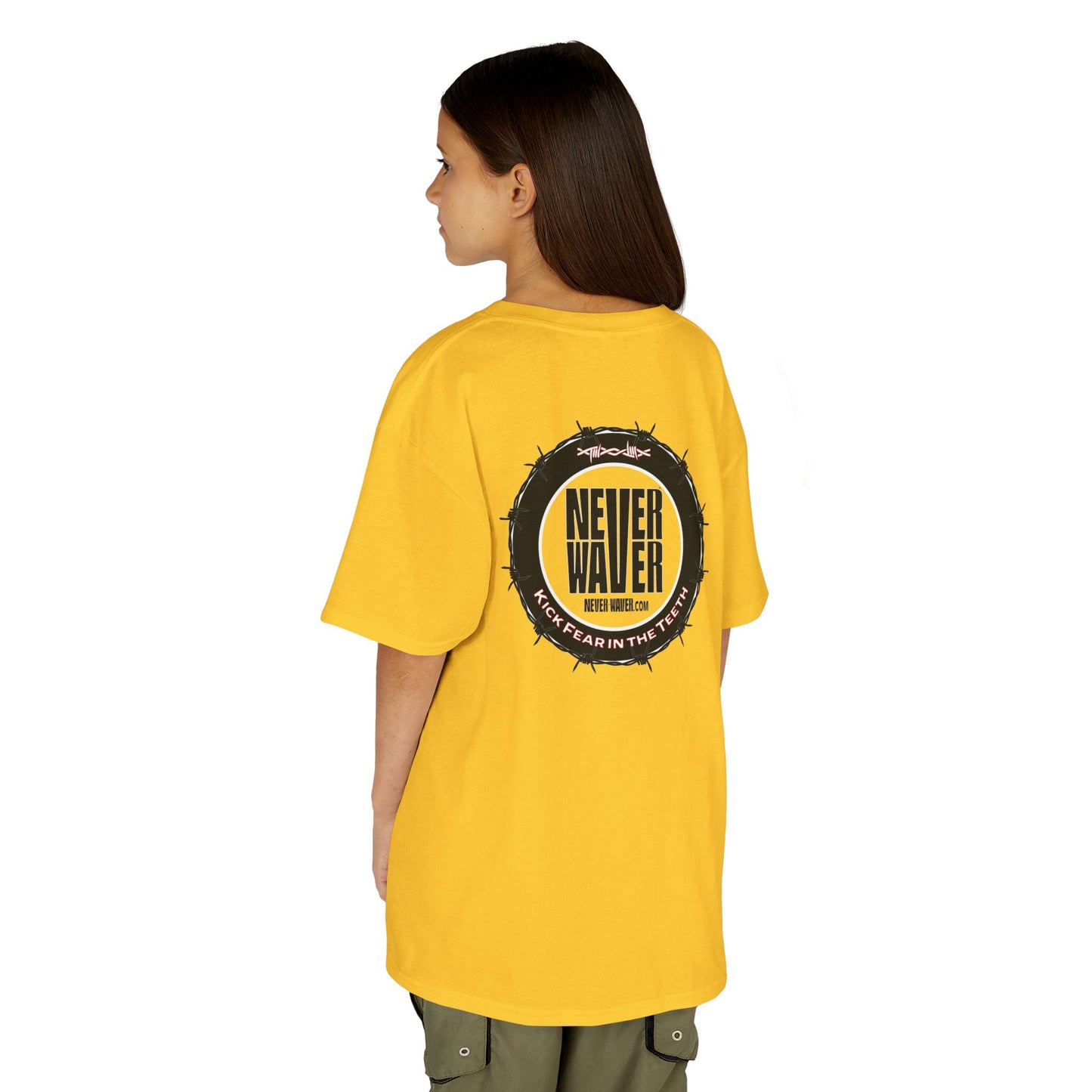NEVER WAVER KICK FEAR IN THE TEETH Kids Heavy Cotton™ Tee - Never Waver