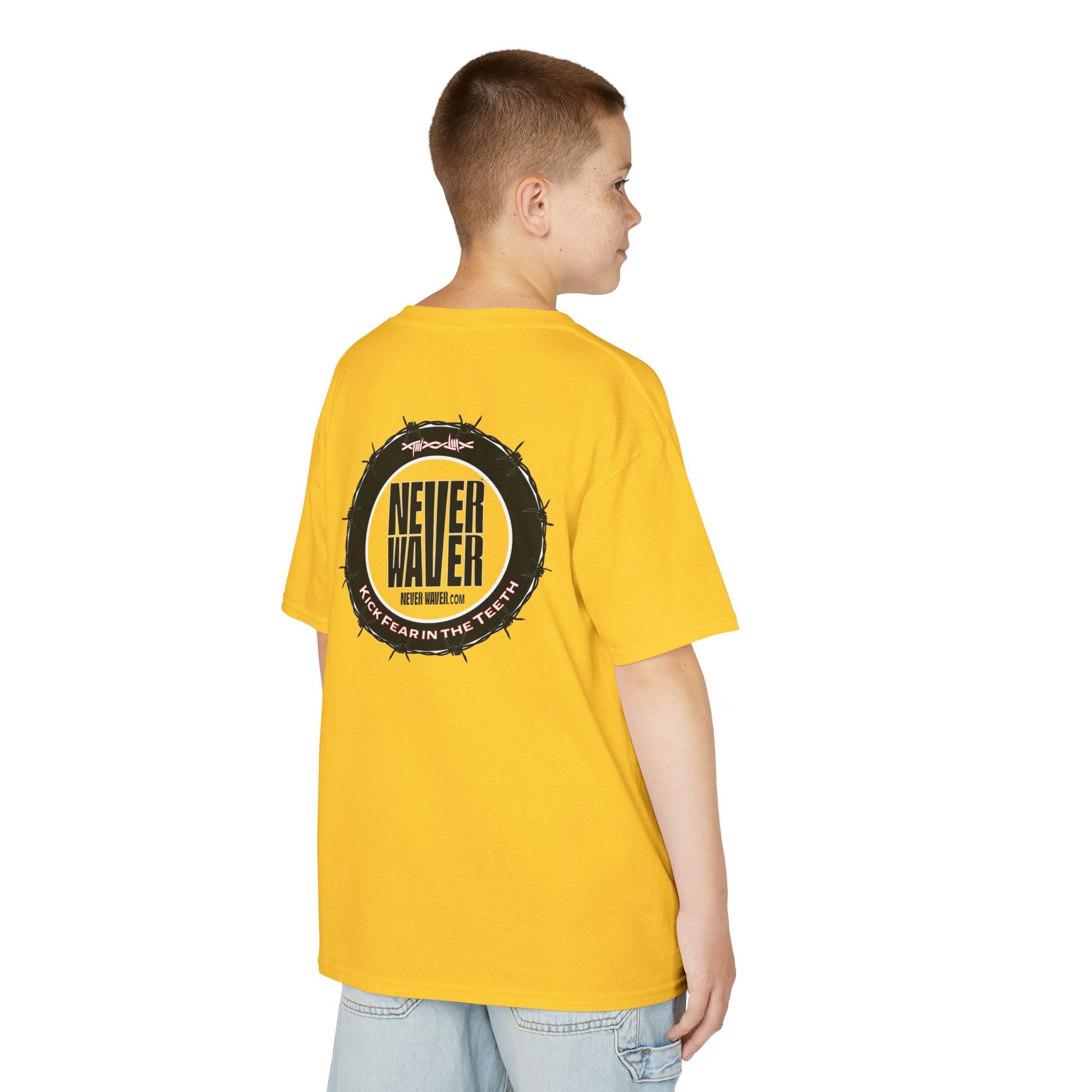 NEVER WAVER KICK FEAR IN THE TEETH Kids Heavy Cotton™ Tee - Never Waver