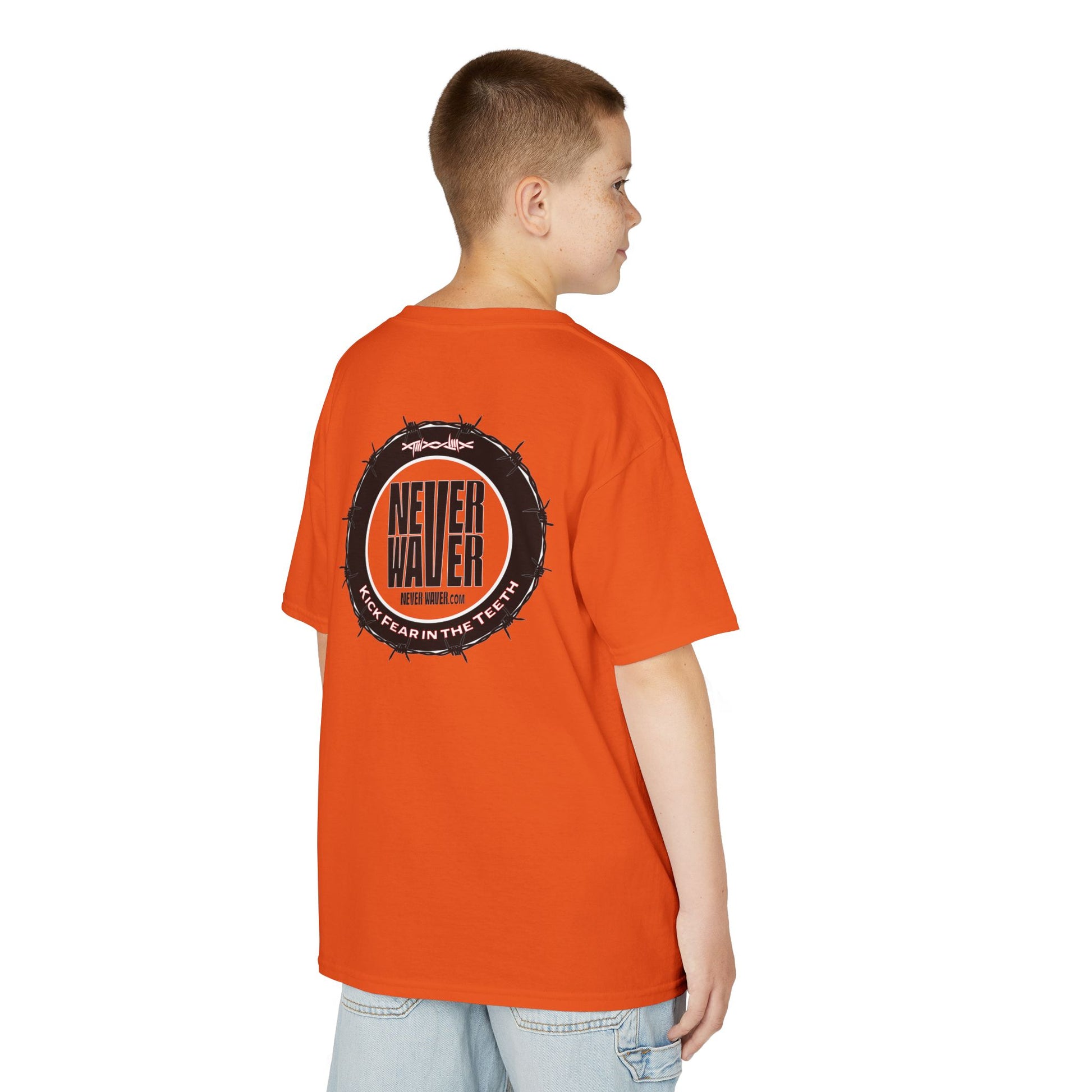 NEVER WAVER KICK FEAR IN THE TEETH Kids Heavy Cotton™ Tee - Never Waver