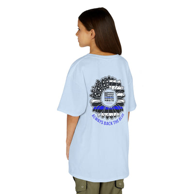 True Americans Never Waver They Always Back The Blue   Kids Heavy Cotton™ Tee - Never Waver