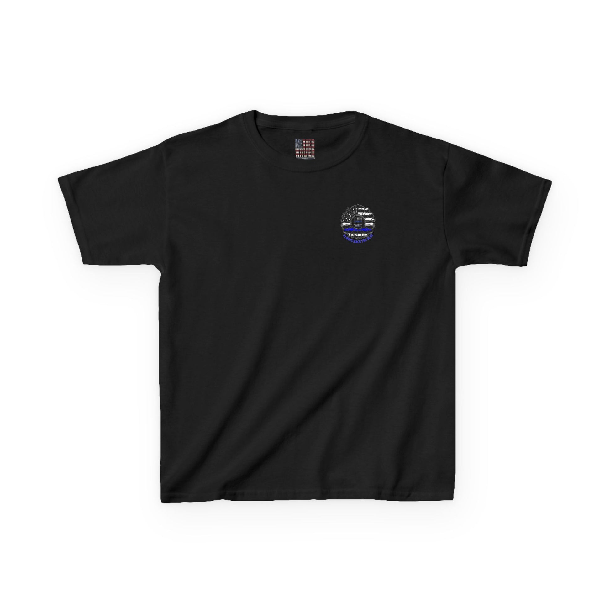 True Americans Never Waver They Always Back The Blue   Kids Heavy Cotton™ Tee - Never Waver