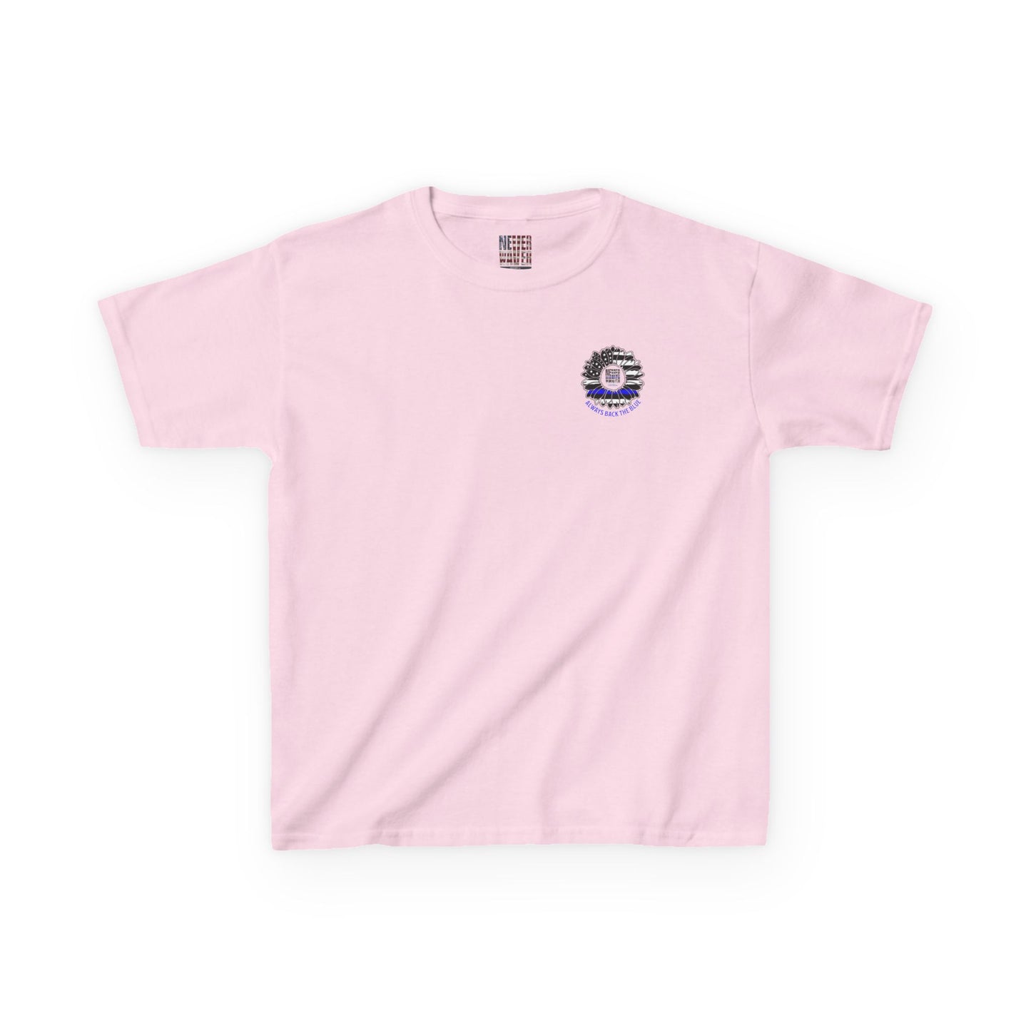 True Americans Never Waver They Always Back The Blue   Kids Heavy Cotton™ Tee - Never Waver