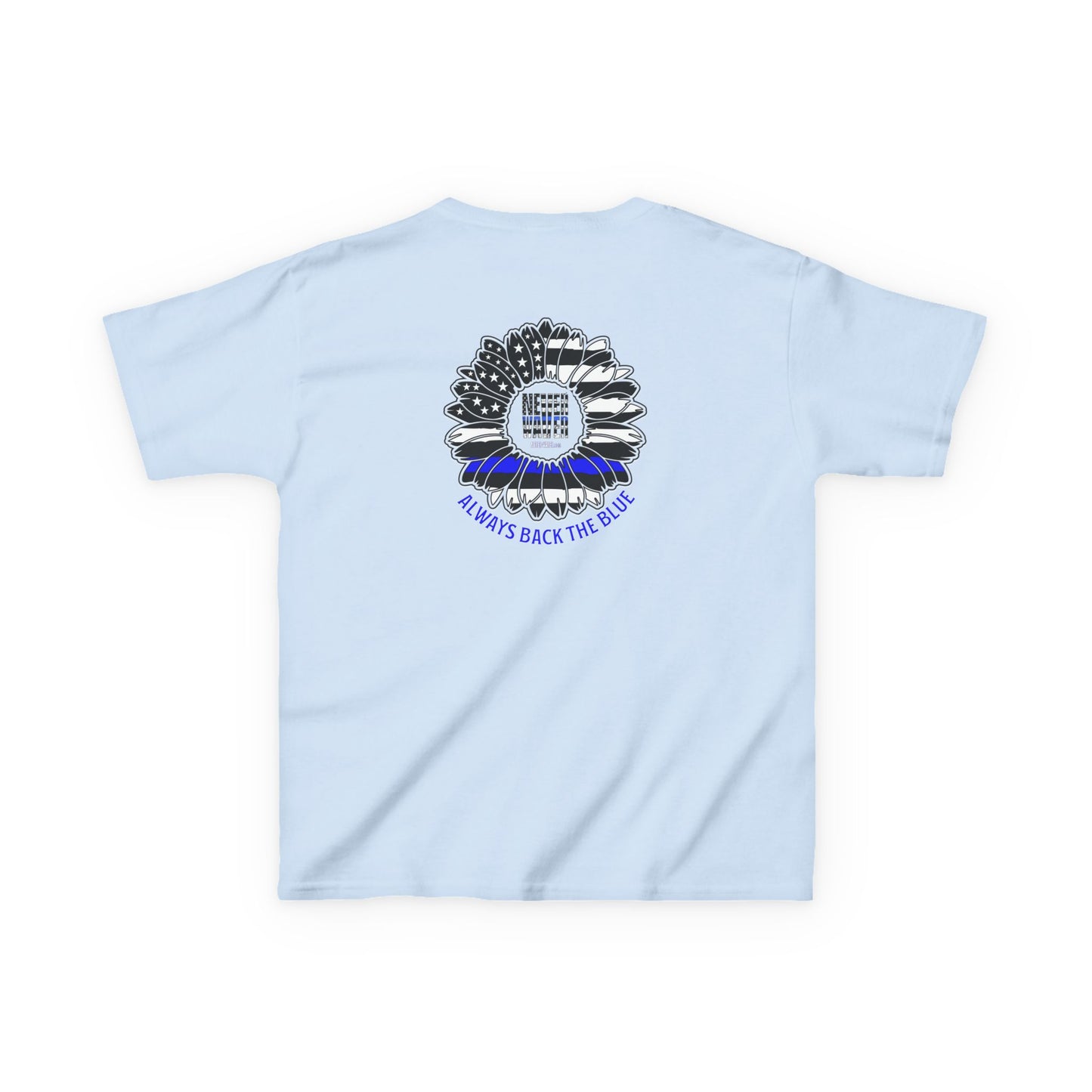 True Americans Never Waver They Always Back The Blue   Kids Heavy Cotton™ Tee - Never Waver