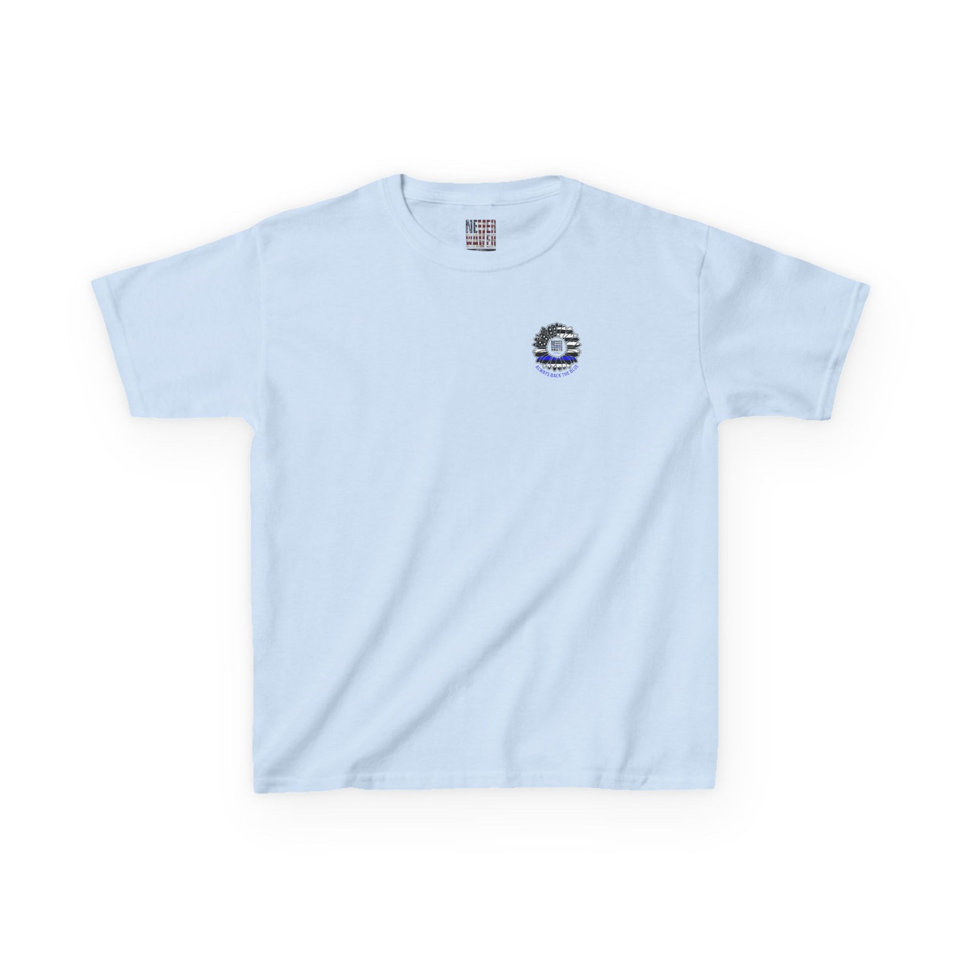 True Americans Never Waver They Always Back The Blue   Kids Heavy Cotton™ Tee - Never Waver