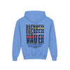 Never Waver Always Back Our First Responders Vintage-Inspired Youth Hoodie with American Flag Design - Never Waver
