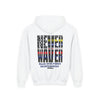 Never Waver Always Back Our First Responders Vintage-Inspired Youth Hoodie with American Flag Design - Never Waver