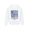 Never Waver Back The Blue  Vintage-Inspired Youth Hoodie with American Flag Design - Never Waver