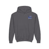 Never Waver Back The Blue  Vintage-Inspired Youth Hoodie with American Flag Design - Never Waver