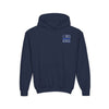 Never Waver Back The Blue  Vintage-Inspired Youth Hoodie with American Flag Design - Never Waver