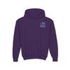 Never Waver Back The Blue  Vintage-Inspired Youth Hoodie with American Flag Design - Never Waver