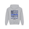 Never Waver Back The Blue  Vintage-Inspired Youth Hoodie with American Flag Design - Never Waver