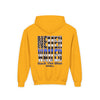 Never Waver Back The Blue  Vintage-Inspired Youth Hoodie with American Flag Design - Never Waver