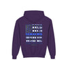 Never Waver Back The Blue  Vintage-Inspired Youth Hoodie with American Flag Design - Never Waver