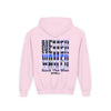 Never Waver Back The Blue  Vintage-Inspired Youth Hoodie with American Flag Design - Never Waver