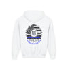 True Americans Never Waver They Always Back The Blue  Vintage-Inspired Youth Hoodie with American Flag Design - Never Waver