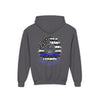 True Americans Never Waver They Always Back The Blue  Vintage-Inspired Youth Hoodie with American Flag Design - Never Waver