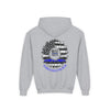 True Americans Never Waver They Always Back The Blue  Vintage-Inspired Youth Hoodie with American Flag Design - Never Waver