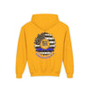 True Americans Never Waver They Always Back The Blue  Vintage-Inspired Youth Hoodie with American Flag Design - Never Waver