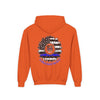 True Americans Never Waver They Always Back The Blue  Vintage-Inspired Youth Hoodie with American Flag Design - Never Waver