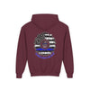 True Americans Never Waver They Always Back The Blue  Vintage-Inspired Youth Hoodie with American Flag Design - Never Waver