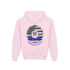 True Americans Never Waver They Always Back The Blue  Vintage-Inspired Youth Hoodie with American Flag Design - Never Waver