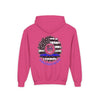 True Americans Never Waver They Always Back The Blue  Vintage-Inspired Youth Hoodie with American Flag Design - Never Waver