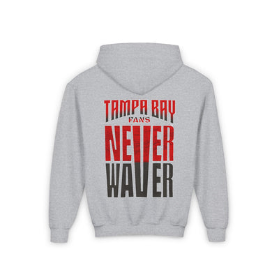 Youth Heavy Blend Hooded Sweatshirt - Never Waver Tampa Bay Fans - Never Waver