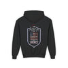 Youth Heavy Blend Hoodie - "Never Waver America" Motivational Sweatshirt - Never Waver