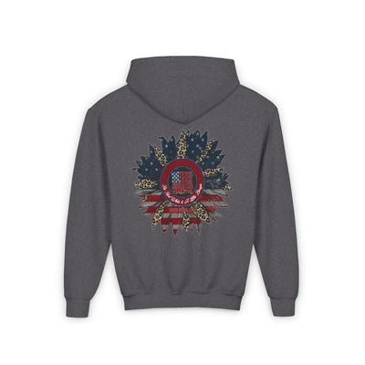Youth Heavy Blend Hoodie - " Never Waver Be Red White and- A Little Bougie" Motivational Sweatshirt - Never Waver